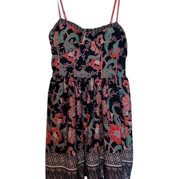 Band of Gypsies Dresses & Skirts - Band of Gypsies Navy Midi Pink Smocked Dress, Small